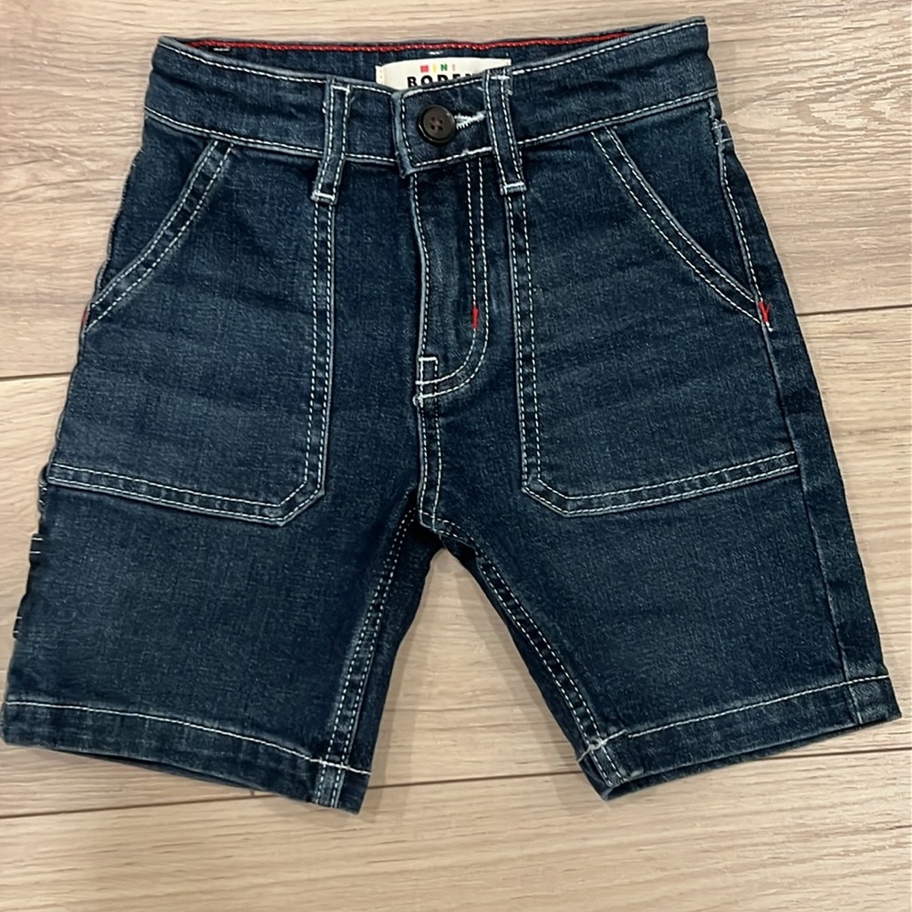 MINI BODEN Set of 2 Carpenter Jean Shorts 4Y - Picture 2 of 11
